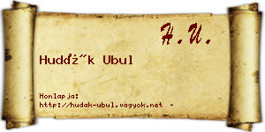 Hudák Ubul névjegykártya